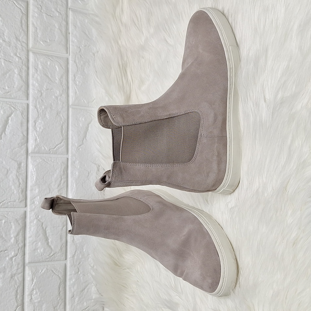 VINCE Grey Suede Water Repellent Chelsea Boot Norman High Top Sneaker